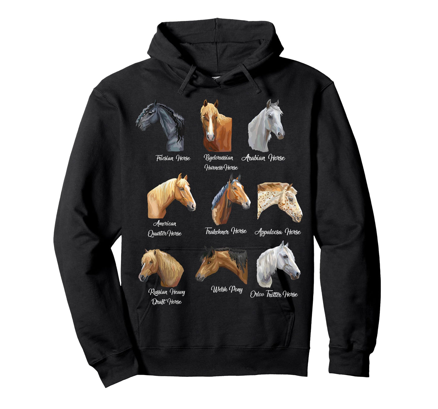 Horse Breeds Equestrian Horseback Riding Gift for Girls T-Shirt