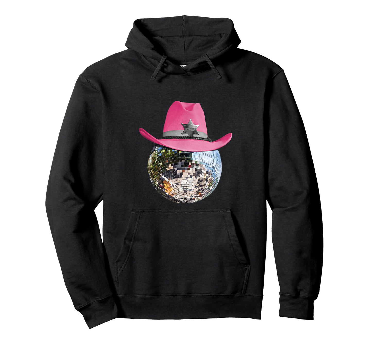 Retro Style Pink Cowboy Hat Club Disco Ball T-Shirt