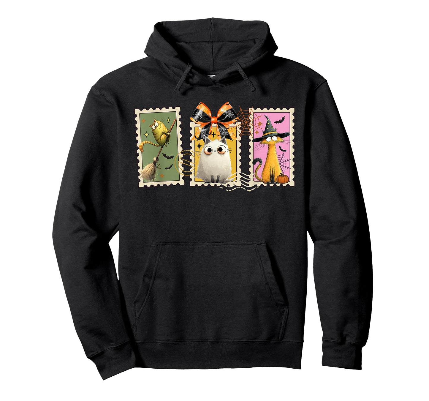 Funny Witch Salem Black Cats 1692 Halloween Postage Stamp T-Shirt
