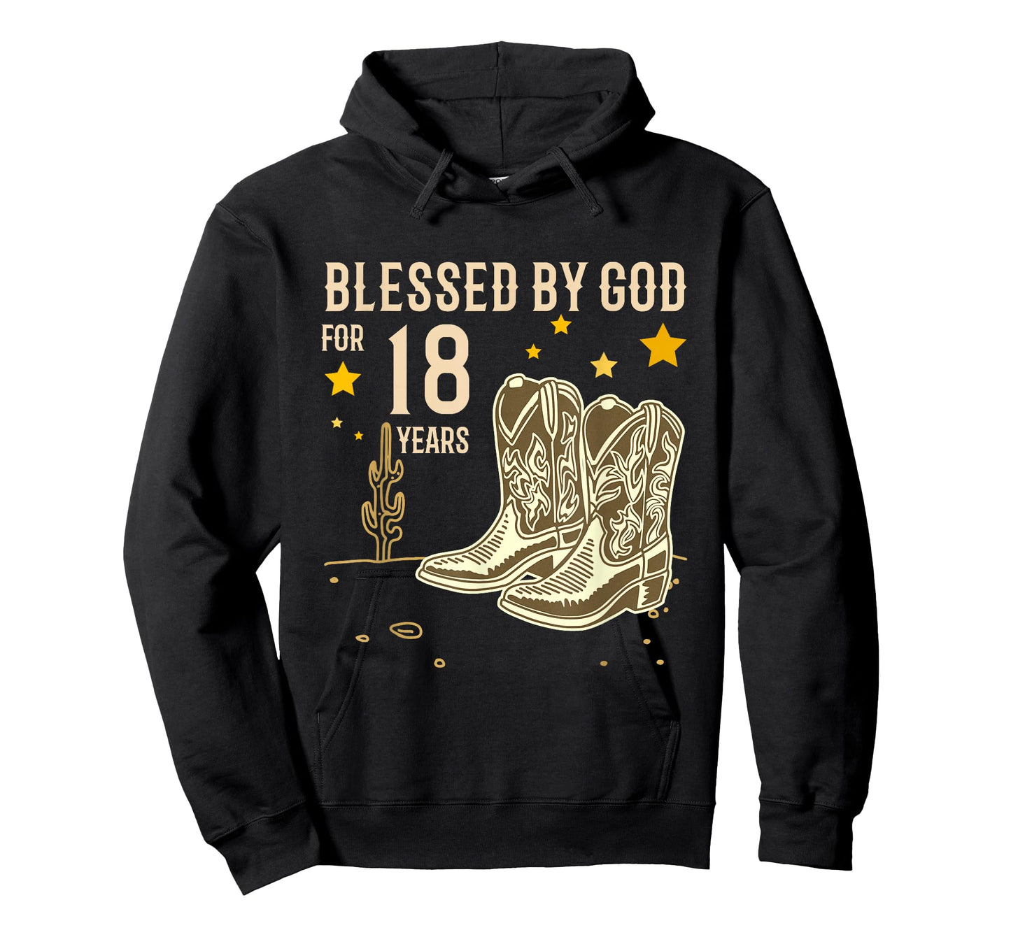 Vintage Blessed by God for 18 Years Cowboy 18th Birthday Boy T-Shirt