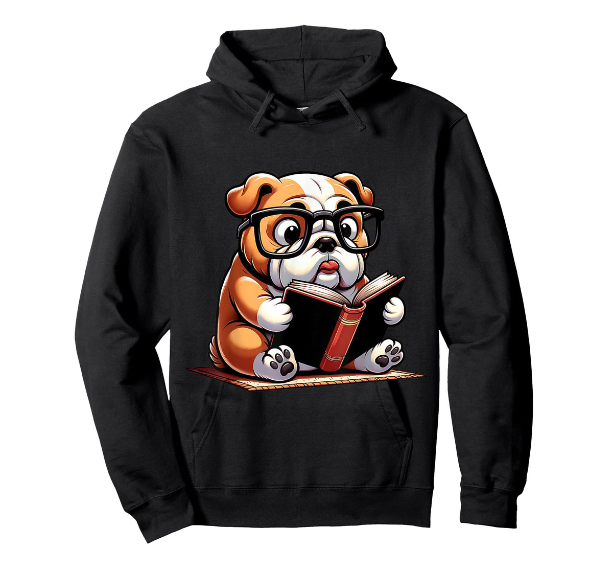 English Bulldog Reading a Book Dog T-Shirt for Men Women Girls Kids