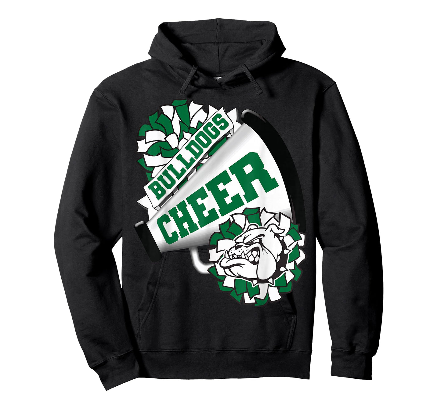 Bulldogs Cheerleading Back to School Cheer Team Spirit Green T-Shirt