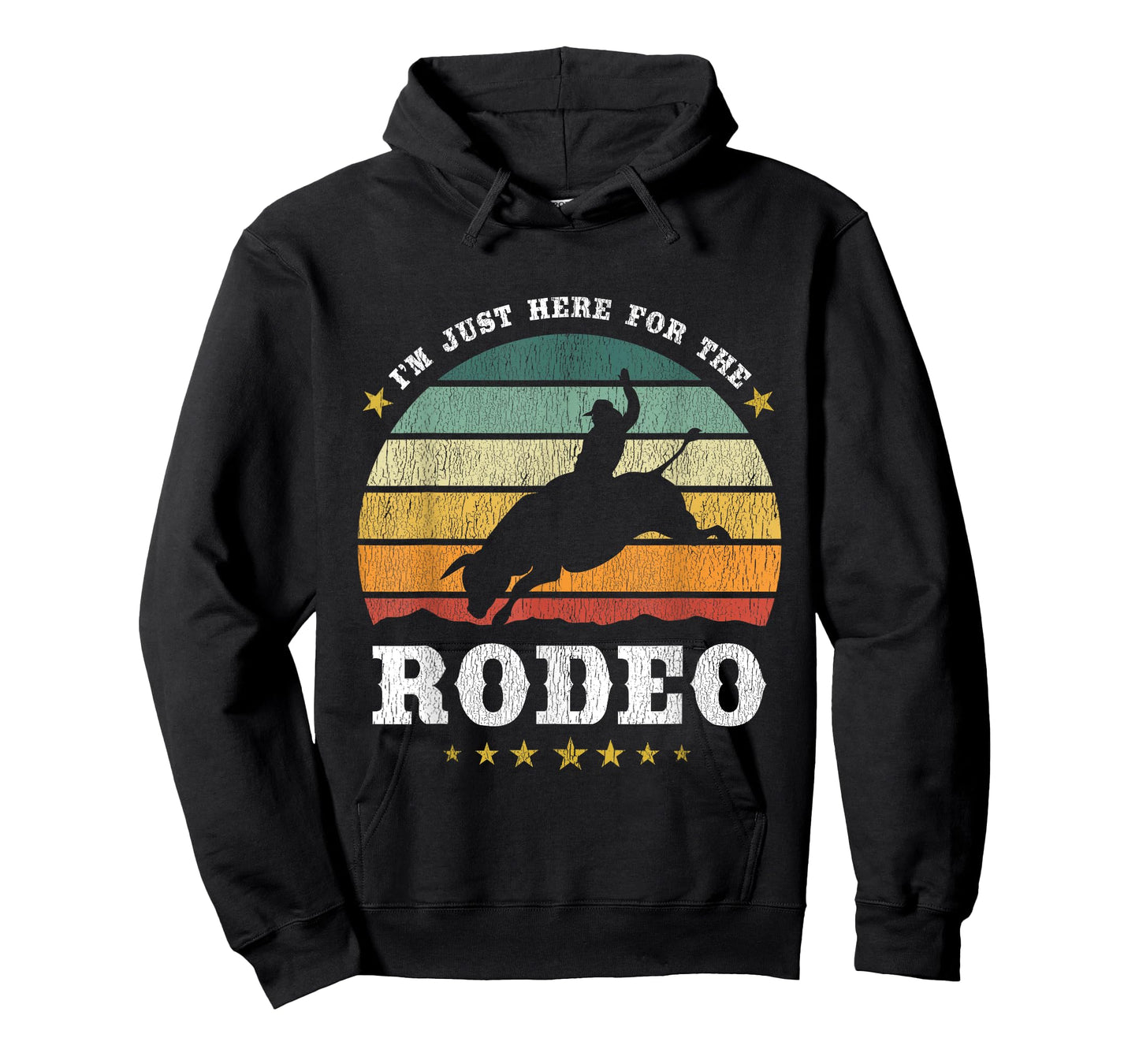 I'm Just Here For The Rodeo Western Texan Retro Design T-Shirt