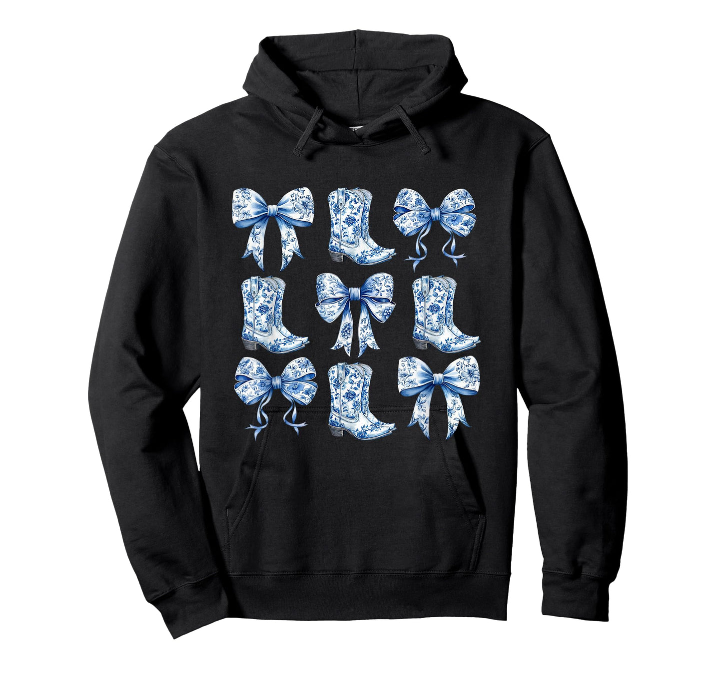 Coquette Cowgirl Blue Bow Toile de Jouy Coquette Aesthetic T-Shirt