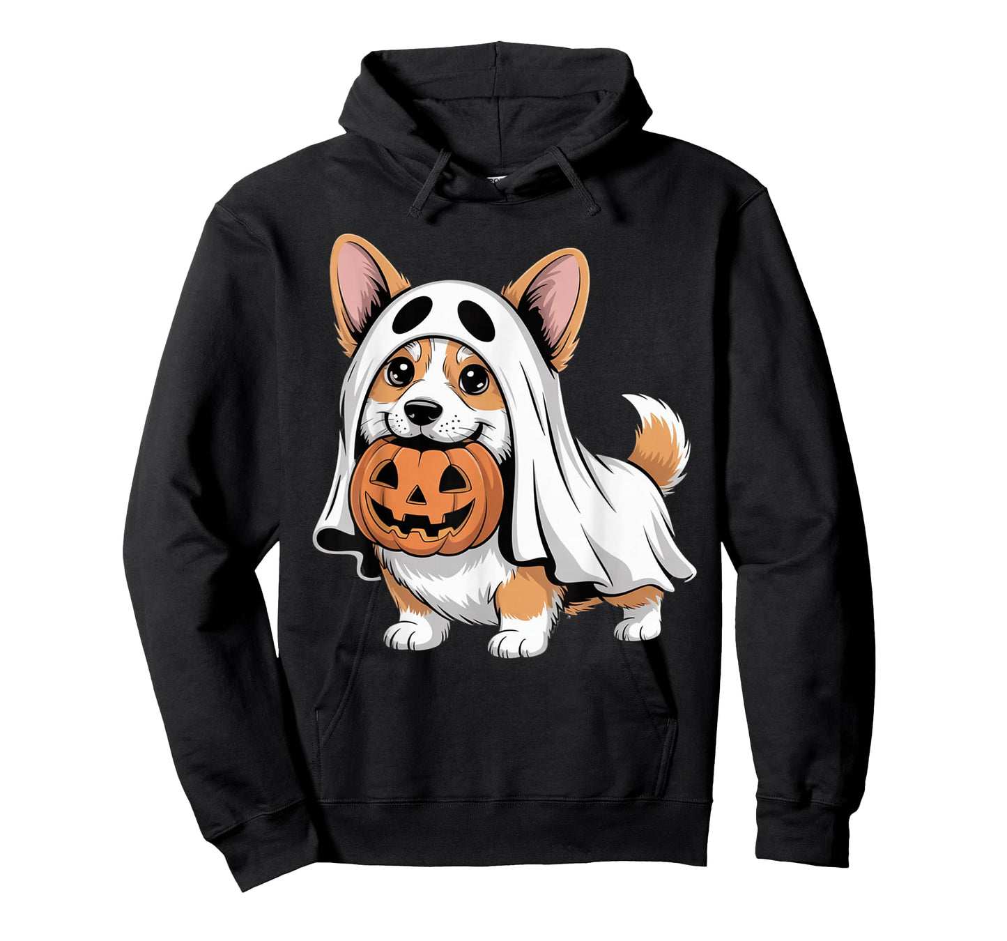 Cute Corgi Ghost Pumpkin Dog Owner Halloween Costume T-Shirt