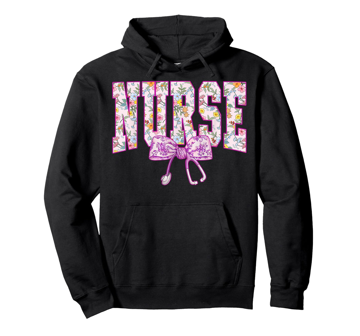 Cute Floral Pink Nurse Coquette Bow Stethoscope Nursing T-Shirt