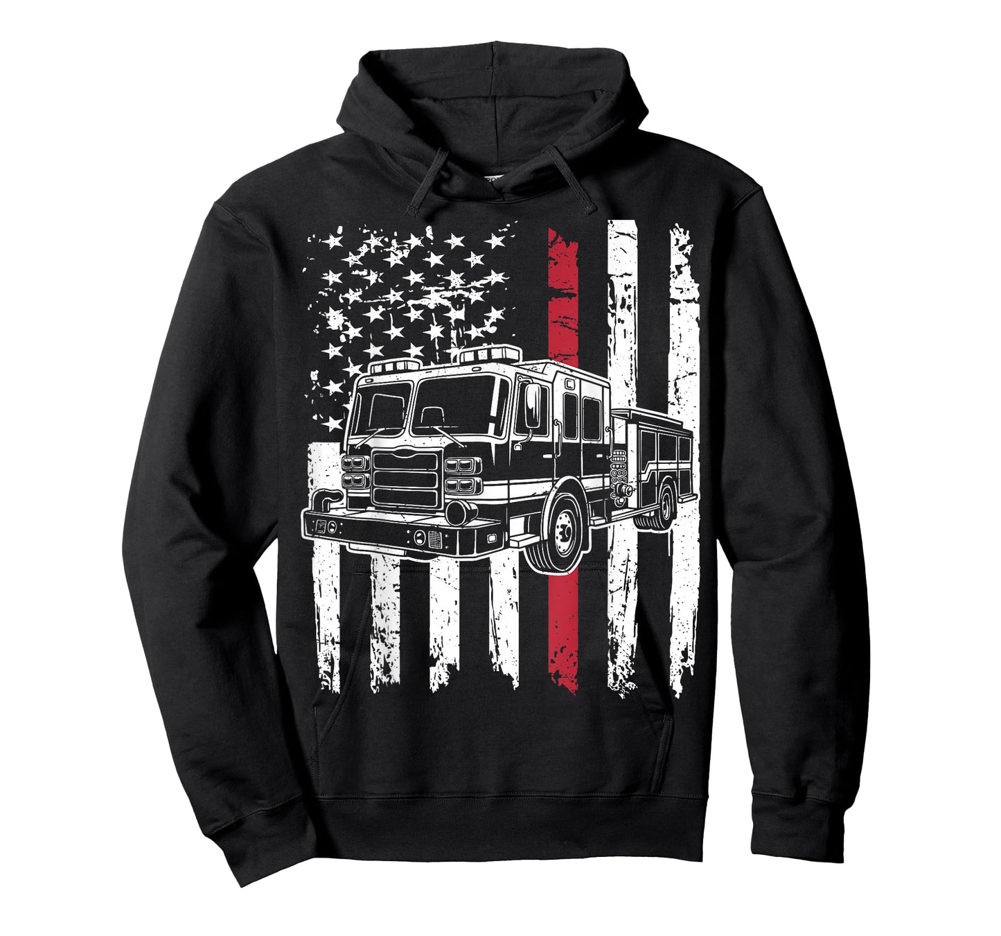 Firetruck USA Flag Firefighter Firemen Fire Rescuer T-Shirt