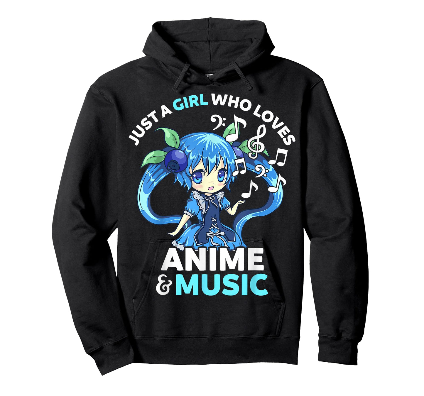 Cute Kawaii Chibi Just A Girl Who Loves Anime and Music Teen T-Shirt