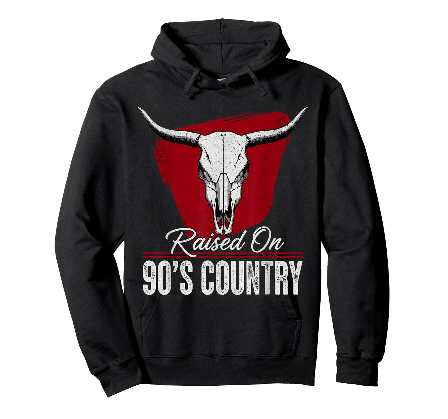 Vintage Western Bull Skull Raised On 90's Country T-Shirt
