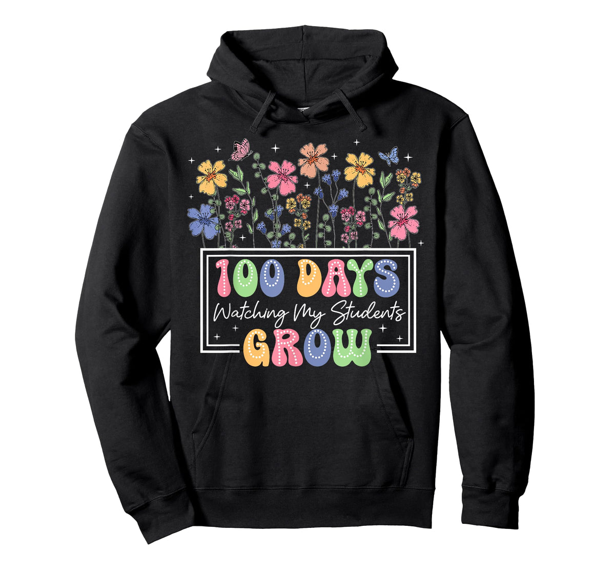 100 Days Of School Watching My Students Grow Boho Flowers T-Shirt