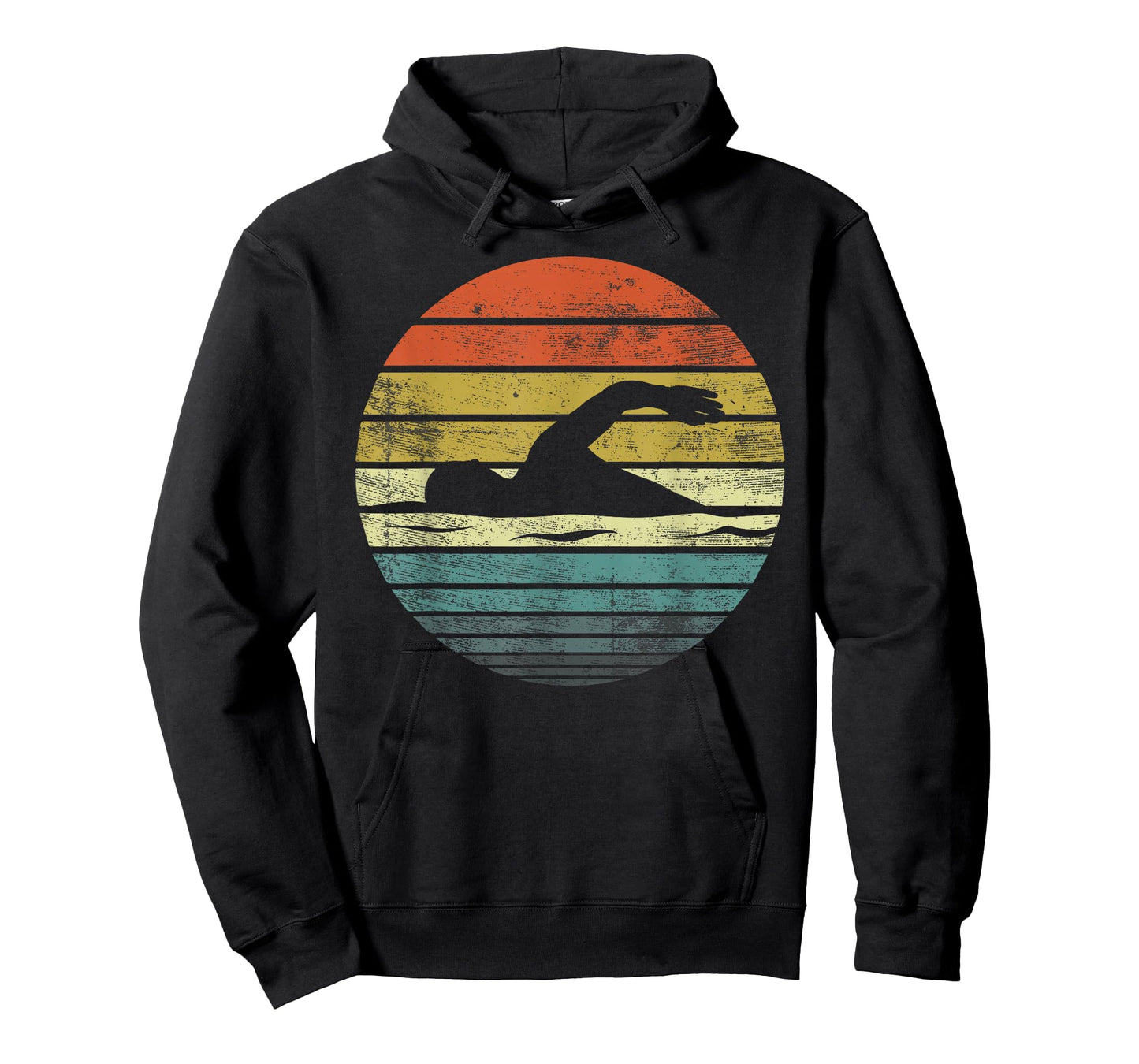Swimmer Gifts Funny Retro Vintage Sunset Swim Coach Swimming T-Shirt