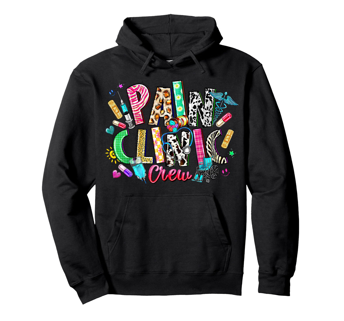 Retro Leopard Pain Clinic Crew Nurse Pain Management Nurse T-Shirt