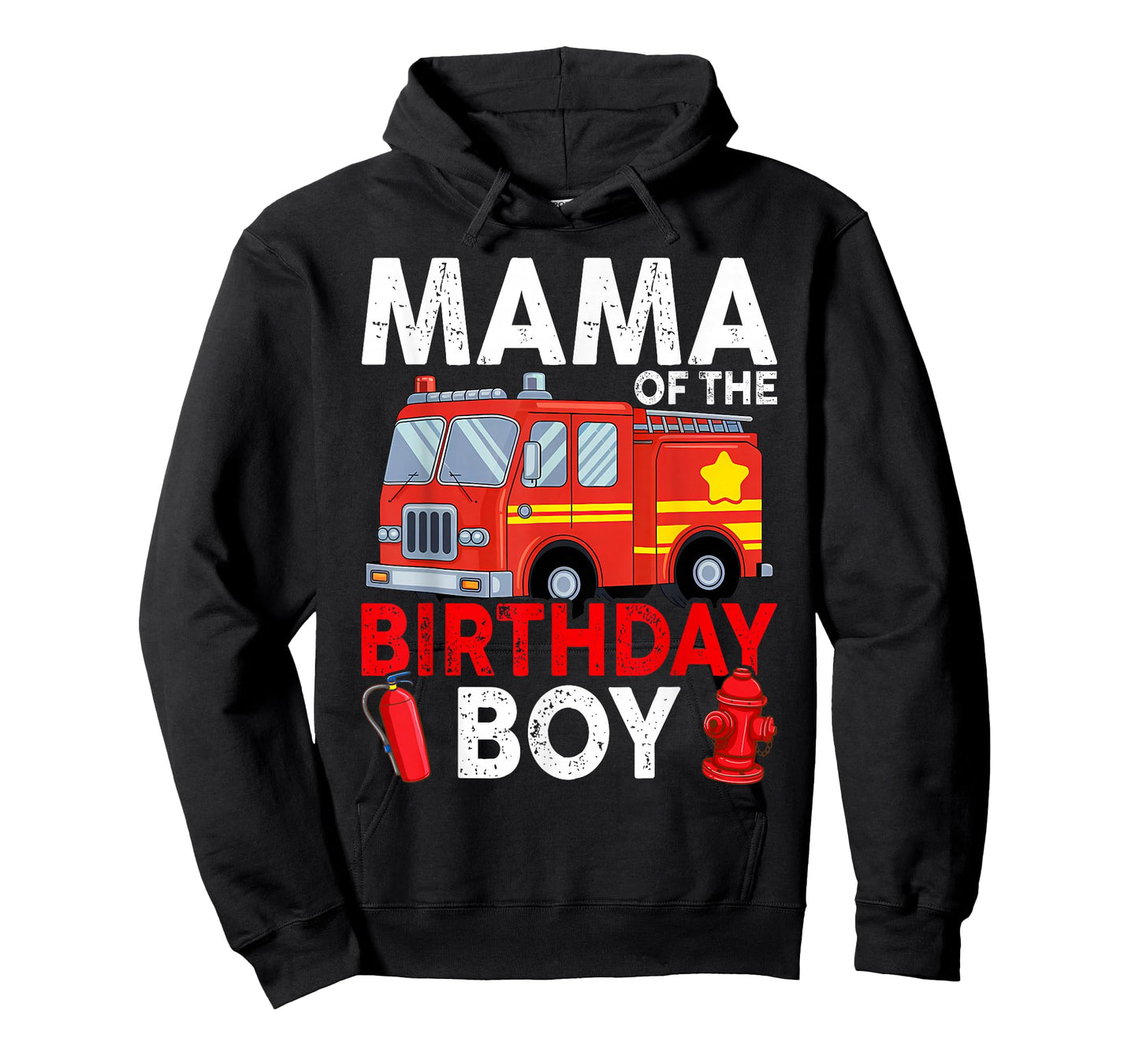 Mama of the Birthday Boy Fire Truck Firefighter Family Party T-Shirt