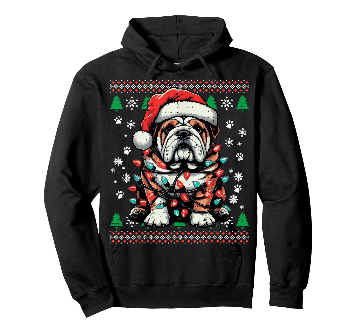 Christmas Dog English Bulldog Santa Ugly Xmas Men Women Kids T-Shirt