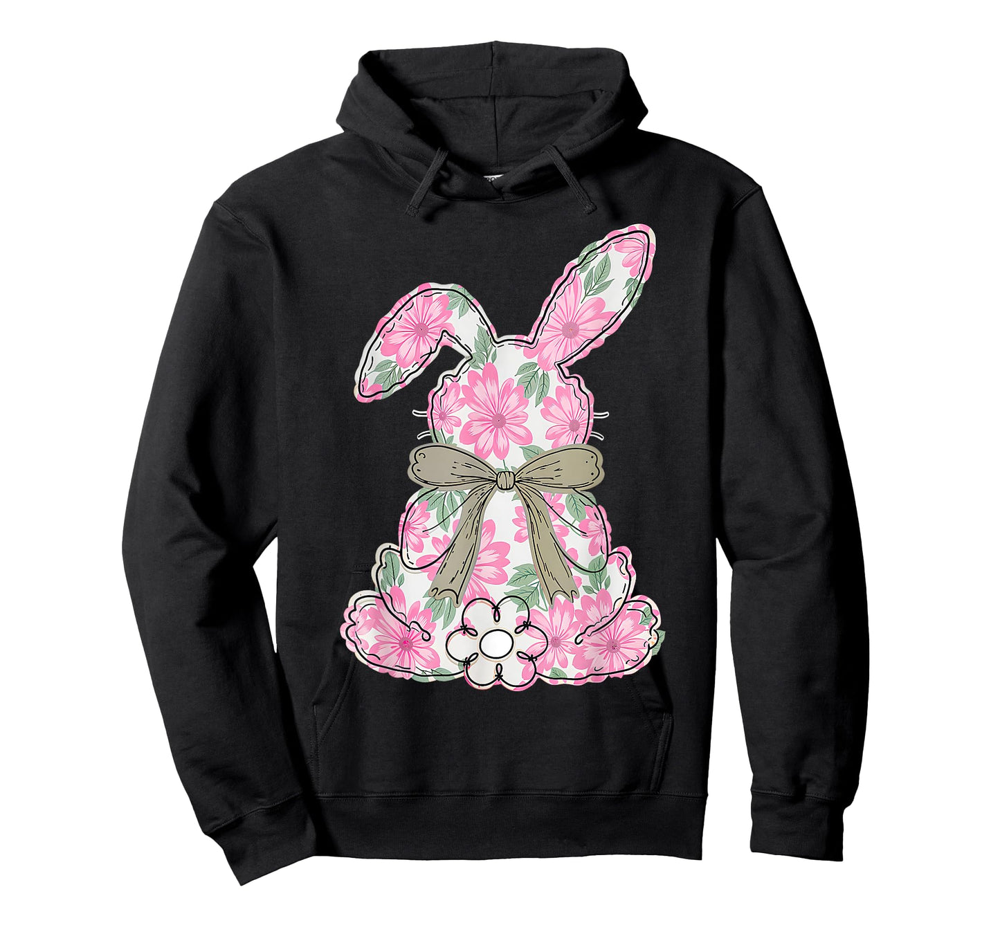 Coquette Bow Easter Bunny Spring Florals Women Teen Girl T-Shirt