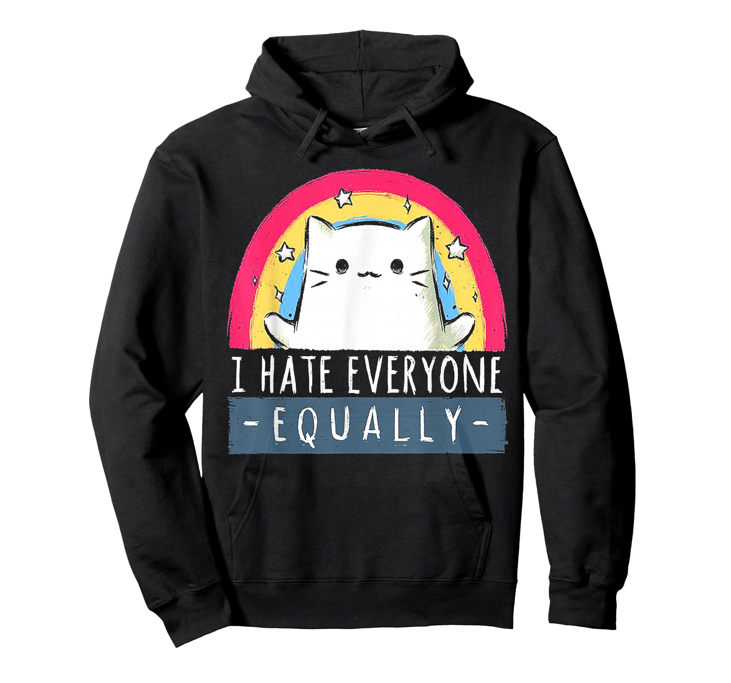 I Hate Everyone Equally Rainbow Cat T-Shirt