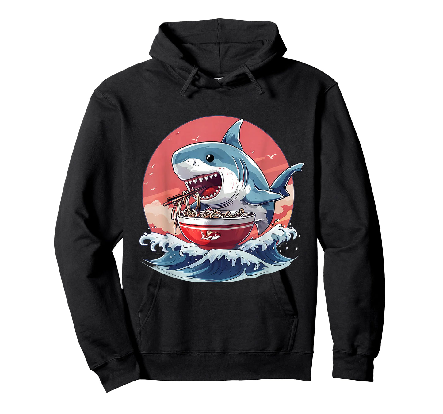 Sea Animal Japanese Noodles Shark Eating Ramen Noodles T-Shirt