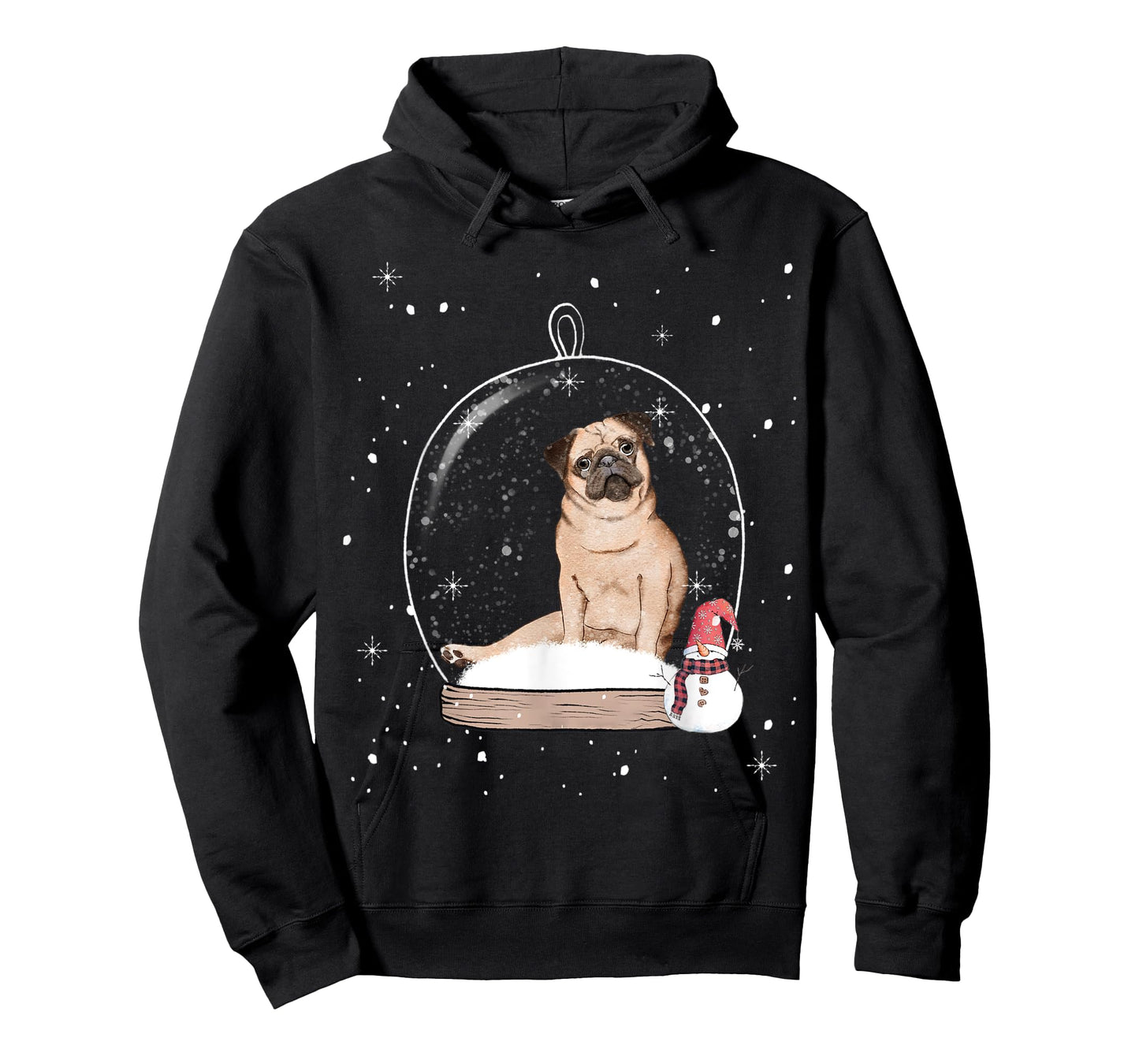 Christmas Pug Dog Snow Globe Pajama T-Shirt for Men Women Kids