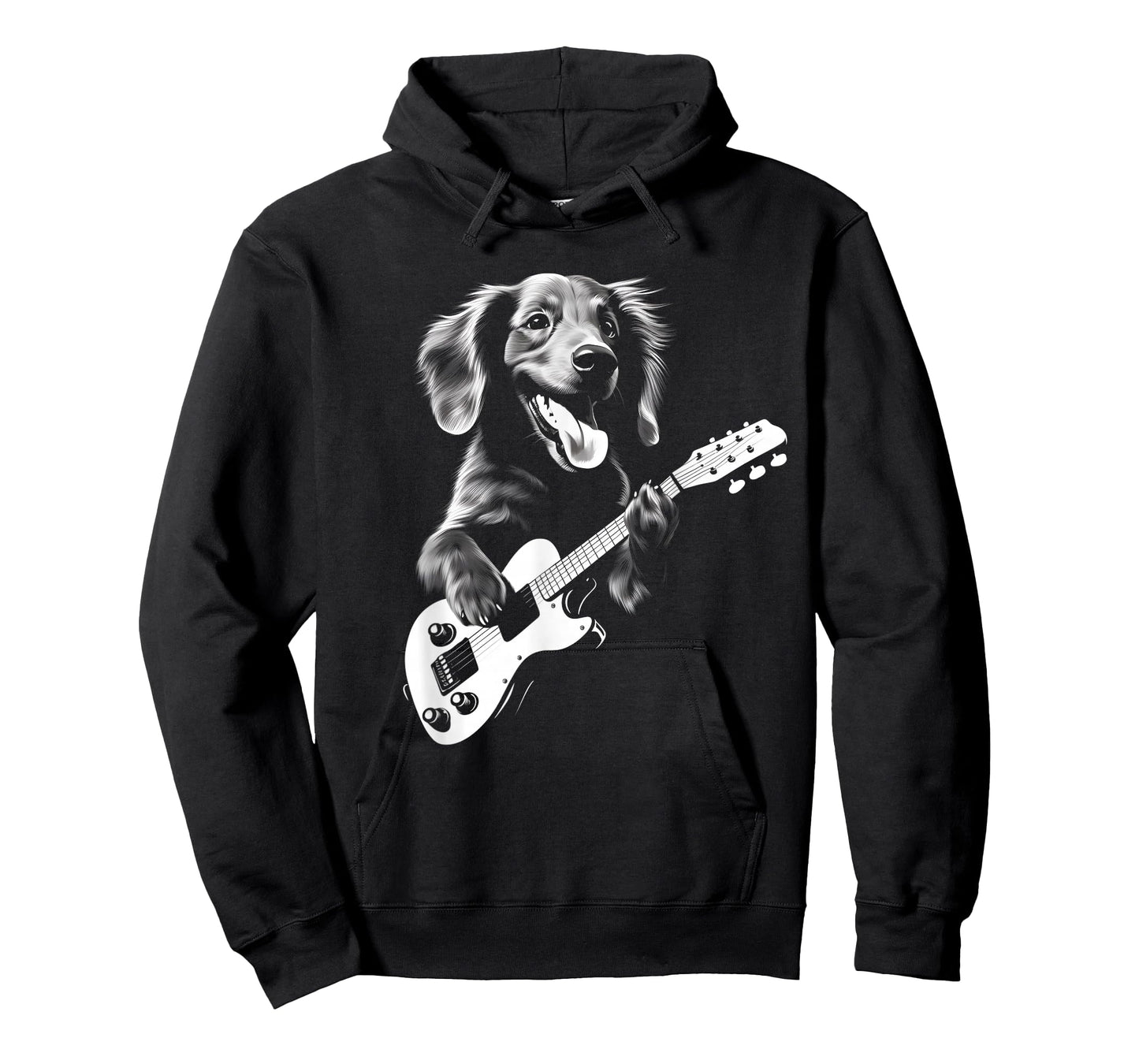 Dachshund Playing Guitar - Funny Guitar Dog T-Shirt