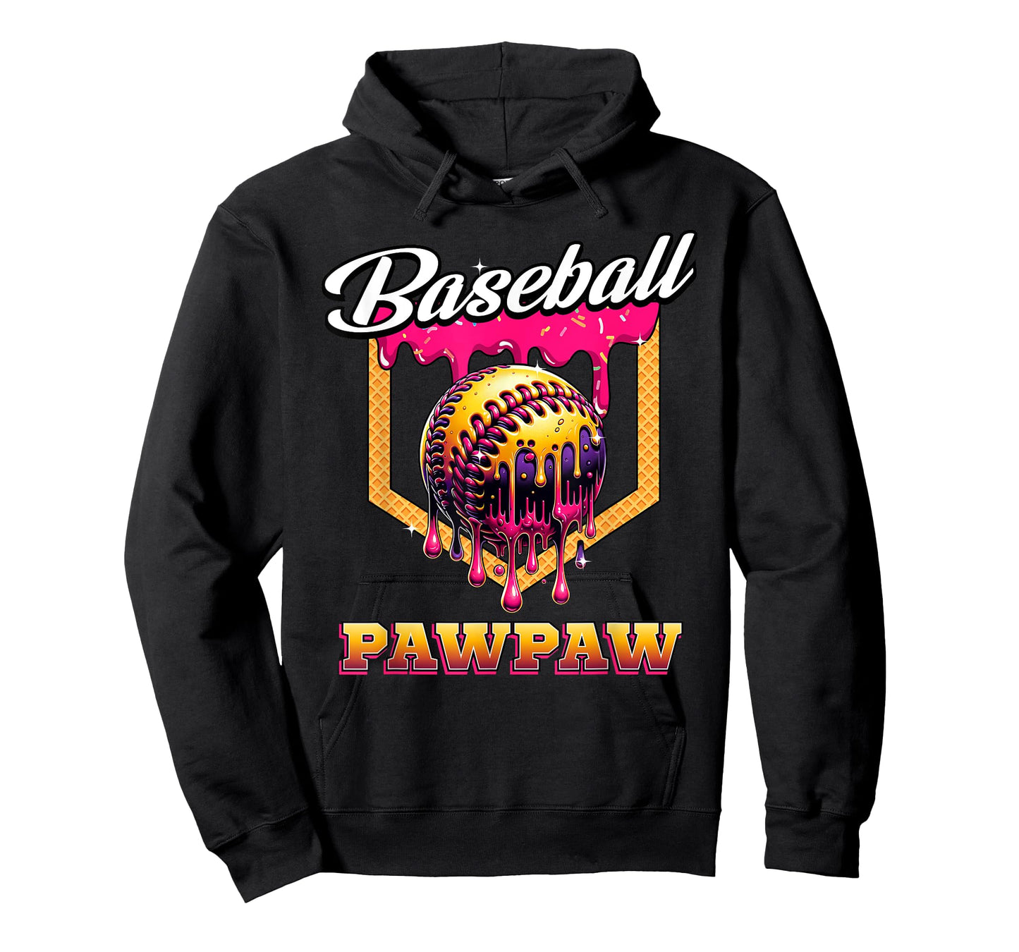 Baseball Pawpaw Ice Cream Drip Home Plate Dripping T-Shirt