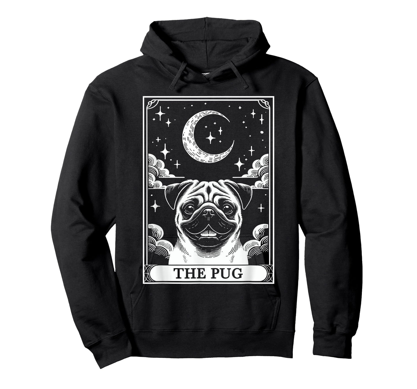 Tarot Card Vintage Crescent Moon Pug Mom Dog Lovers T-Shirt for Men Women Kids