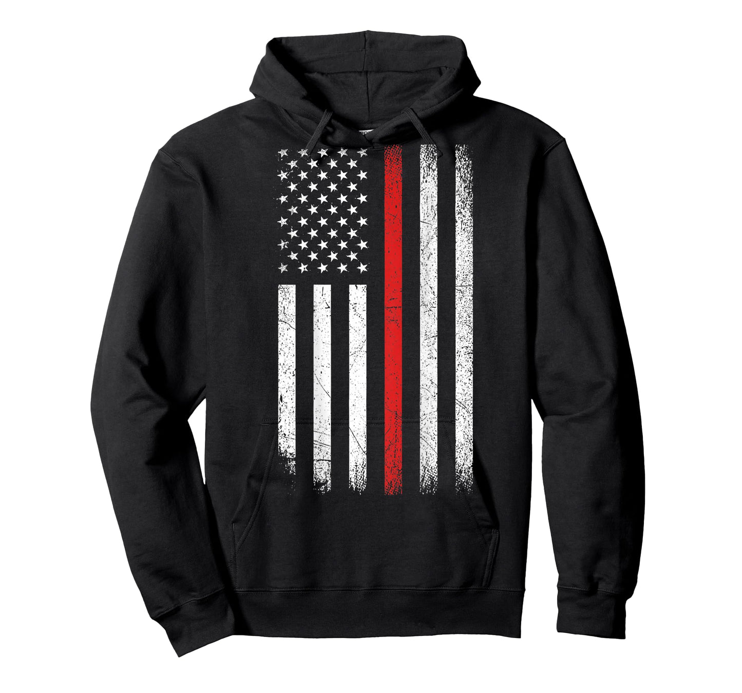 Thin Red Line American Flag Firefighter Support (ON Back) T-Shirt