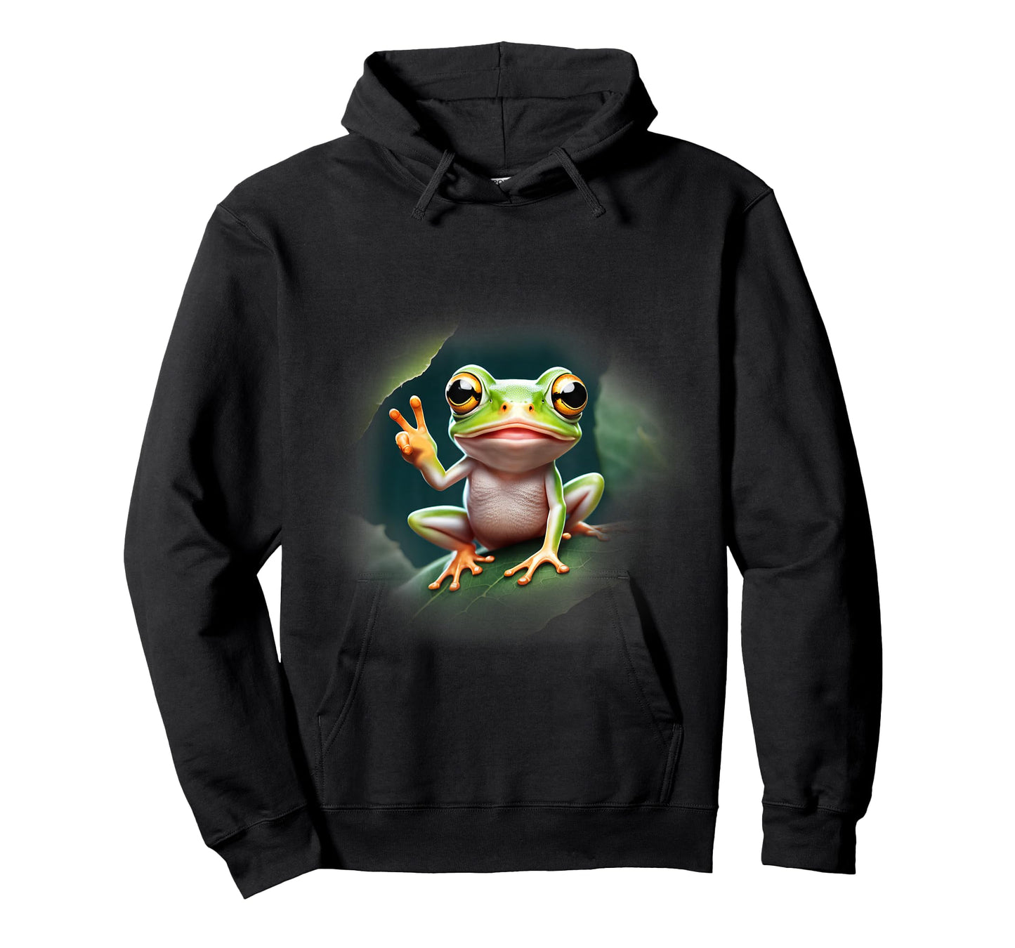 Cute Tree Frog Giving Peace Sign Funny T-Shirt