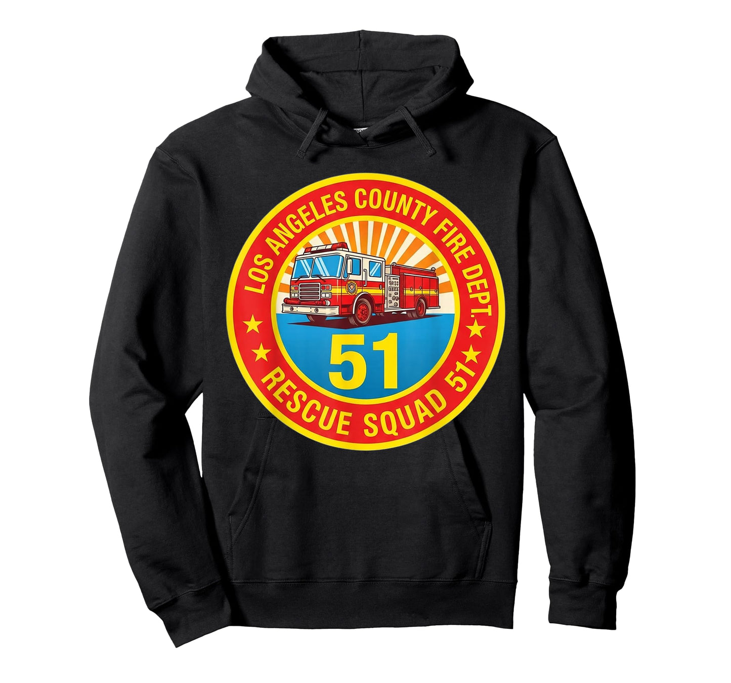 Vintage Emergency Squad 51 Truck Classic Firefighter Pride T-Shirt