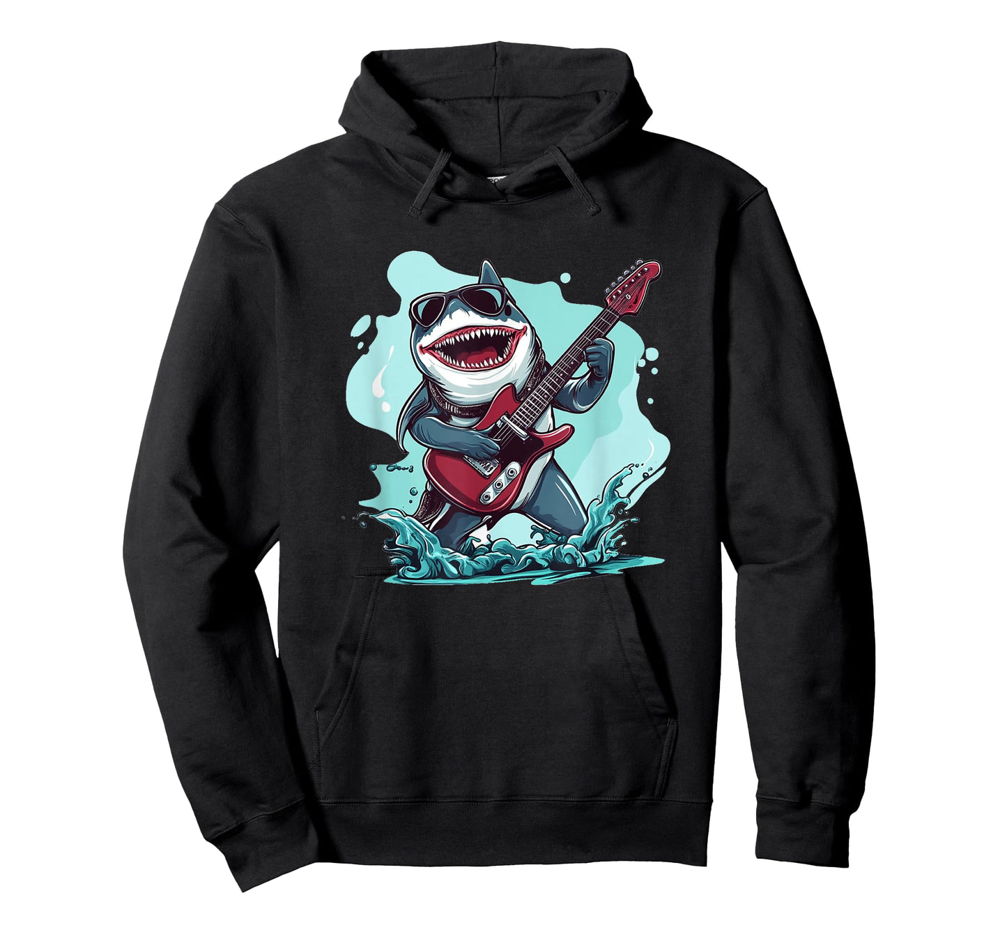 Cool Shark with Sunglasses and Guitar Costume T-Shirt
