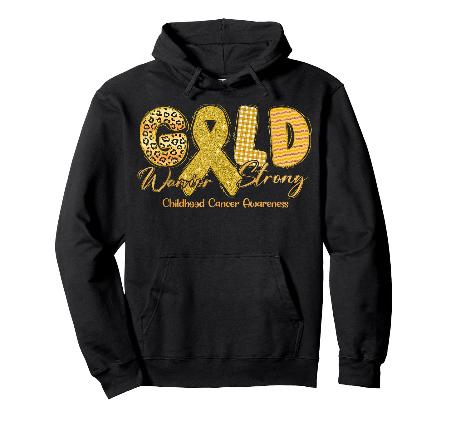 Gold Warrior Strong Childhood Cancer Awareness Gold Ribbon T-Shirt