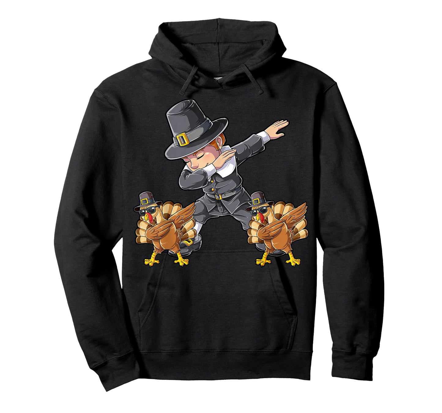 Dabbing Pilgrim Turkey Thanksgiving Day Boys Men Funny Dab T-Shirt