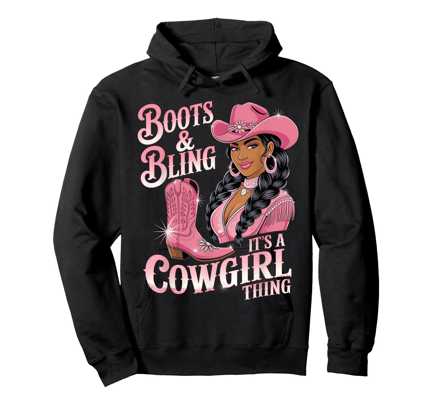 Boots And Bling It's A Cowgirl Thing Melanin Black Cowgirl T-Shirt