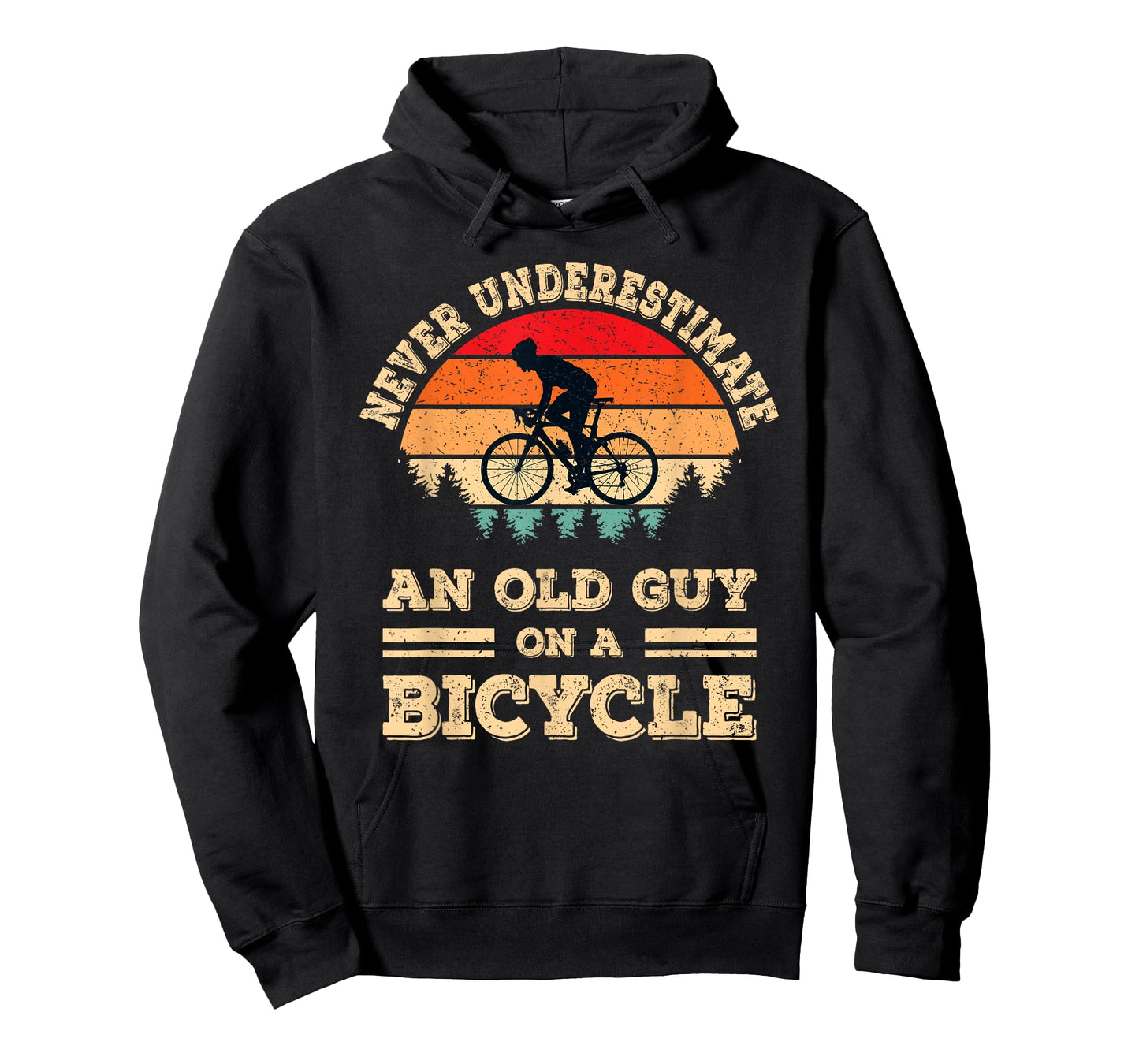 Never Underestimate an Old Guy On A Bicycle Cycling Bike Men T-Shirt