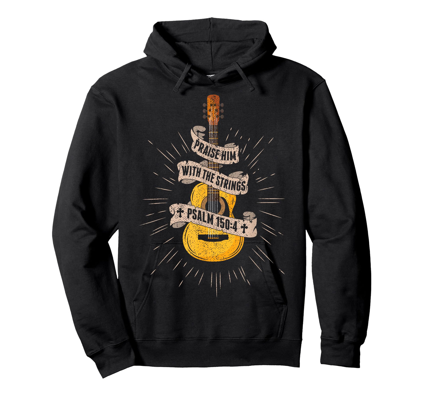 Praise Him With The Strings Jesus Acoustic Guitar Christian T-Shirt