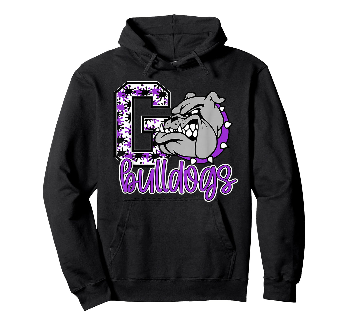 Go Bulldogs Purple Bulldog Pride School Spirit Mascot T-Shirt
