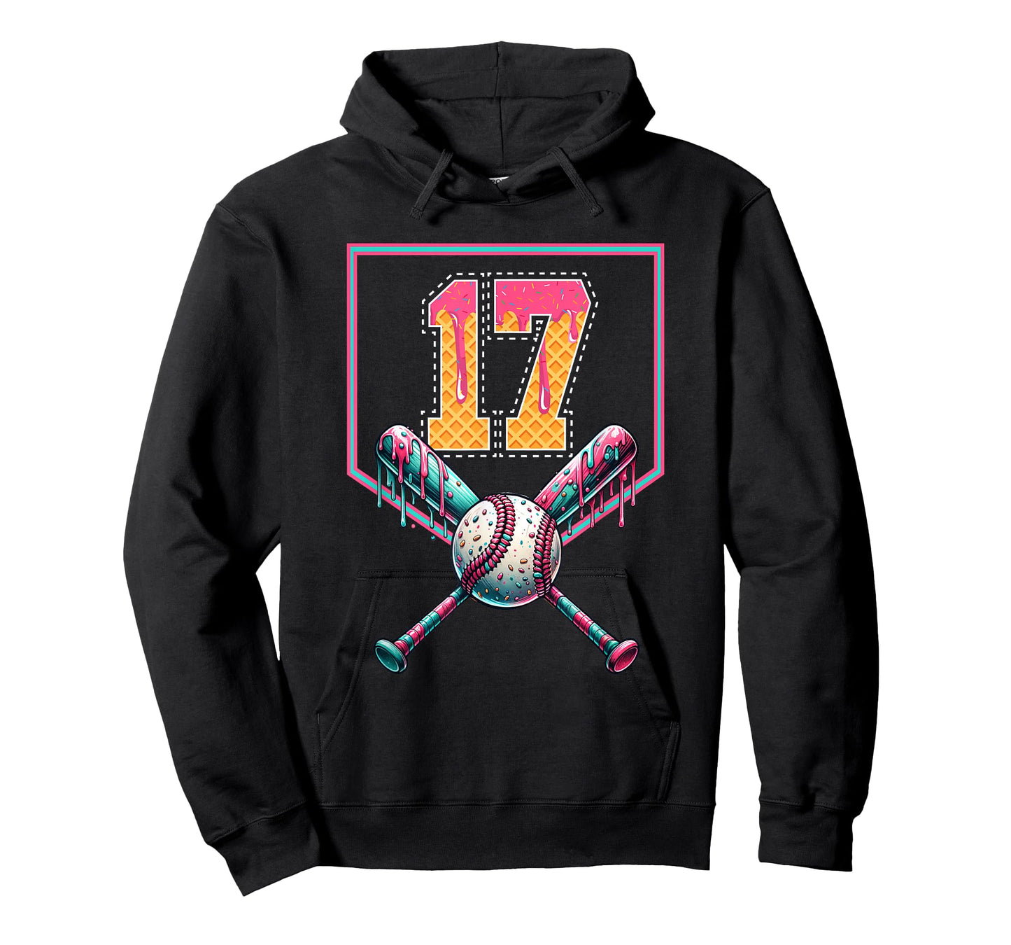 Baseball Drip Number 17 Player Or 17th Birthday Drip Style T-Shirt