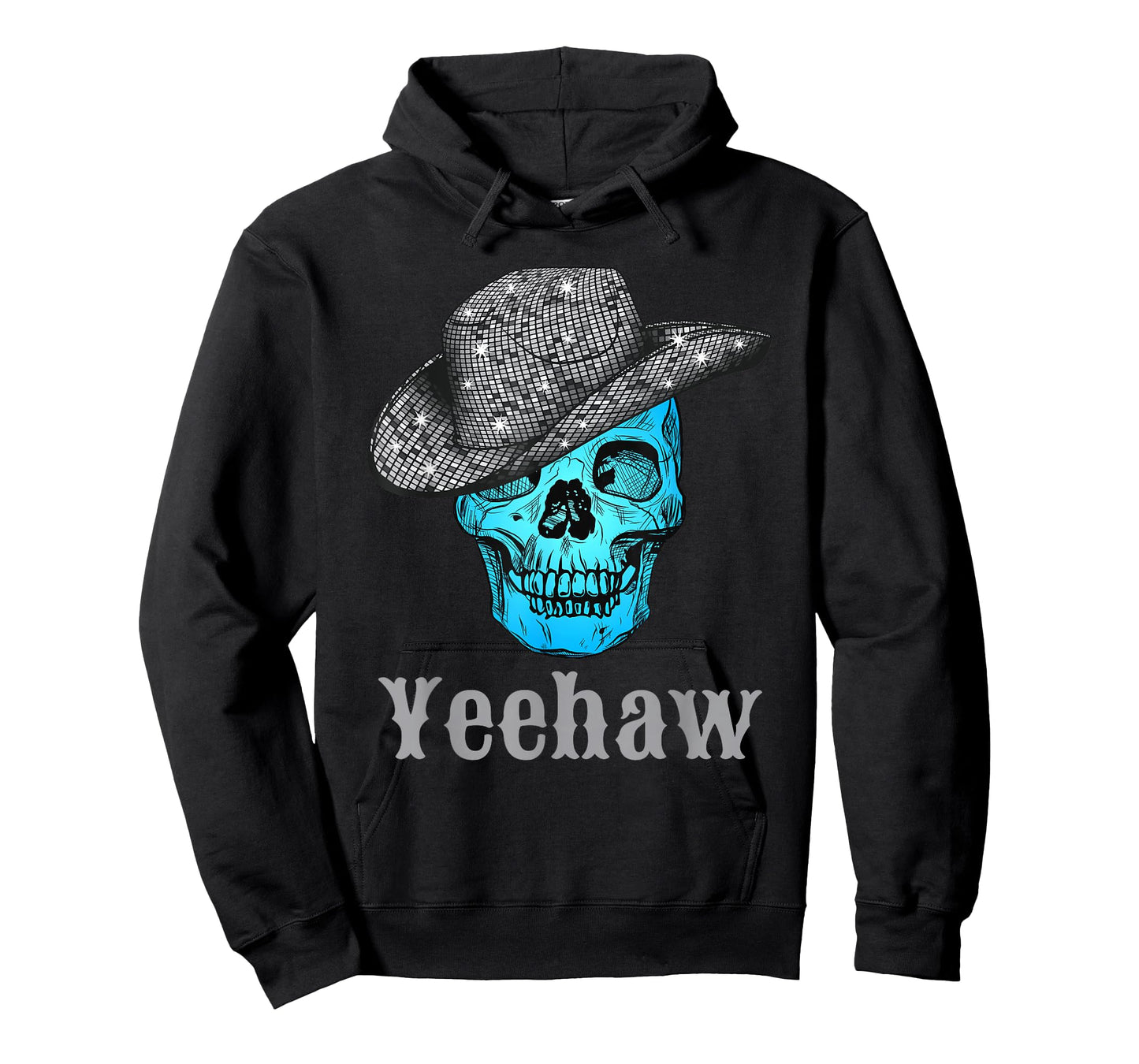 Disco Cowboy Hat with Skull Skeleton Western Country 70s T-Shirt