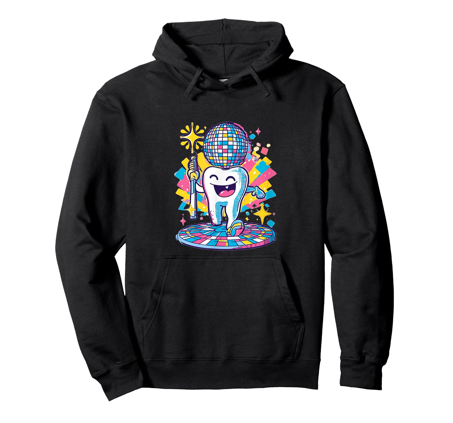 Funny Retro Disco Tooth with Toothbrush Costume T-Shirt