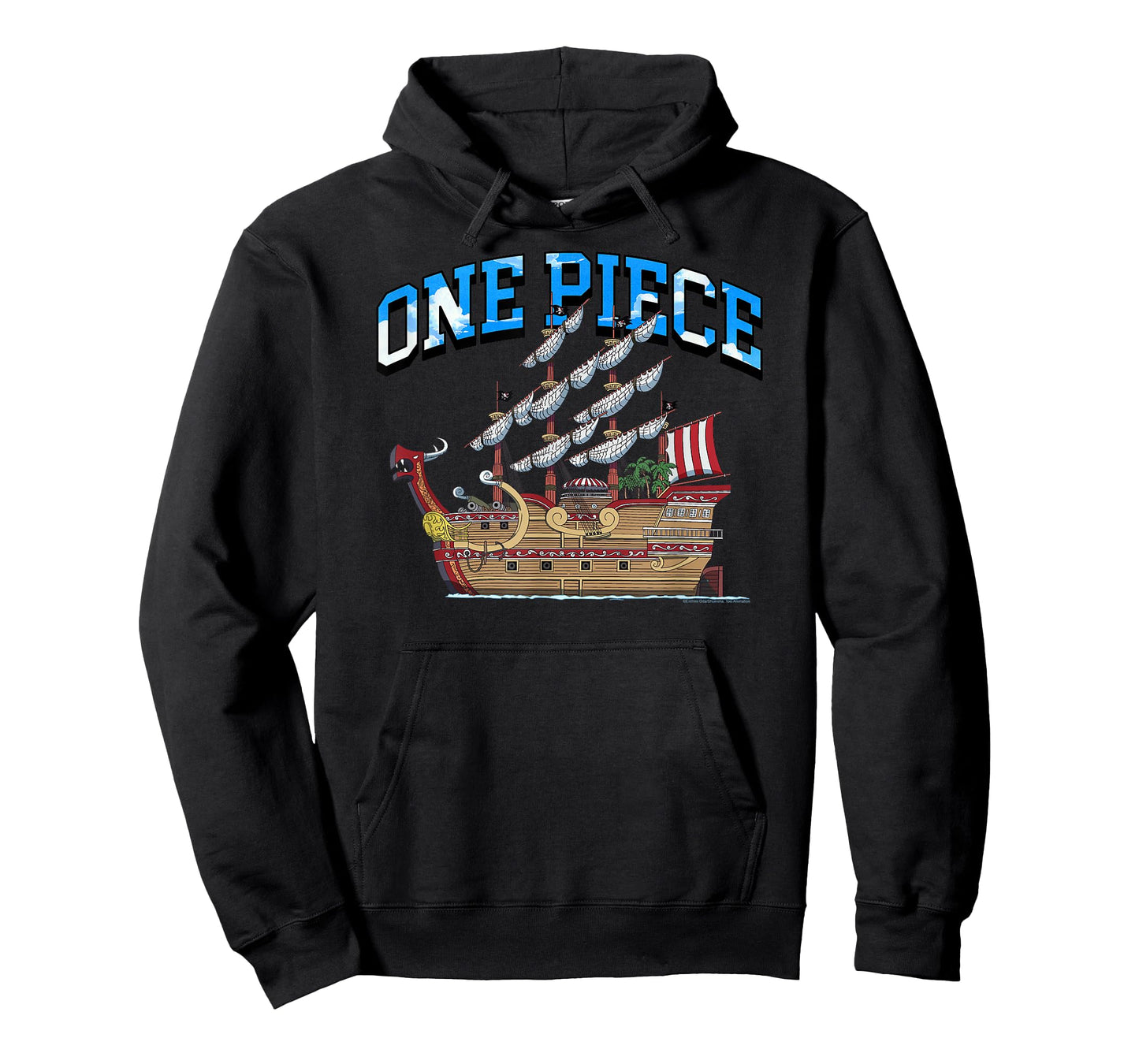 One Piece Anime Collegiate Lettering Ship T-Shirt