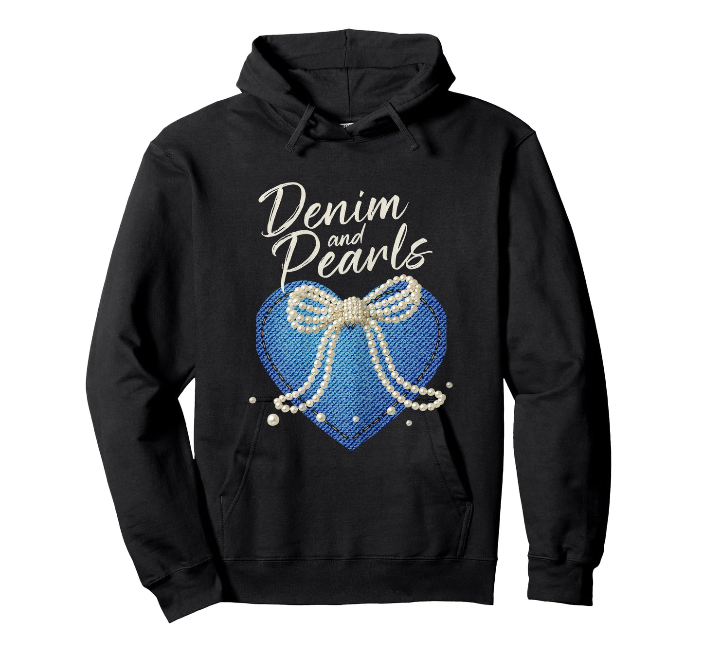 Denim and Pearls Heart Country Western Fashion for Women's T-Shirt