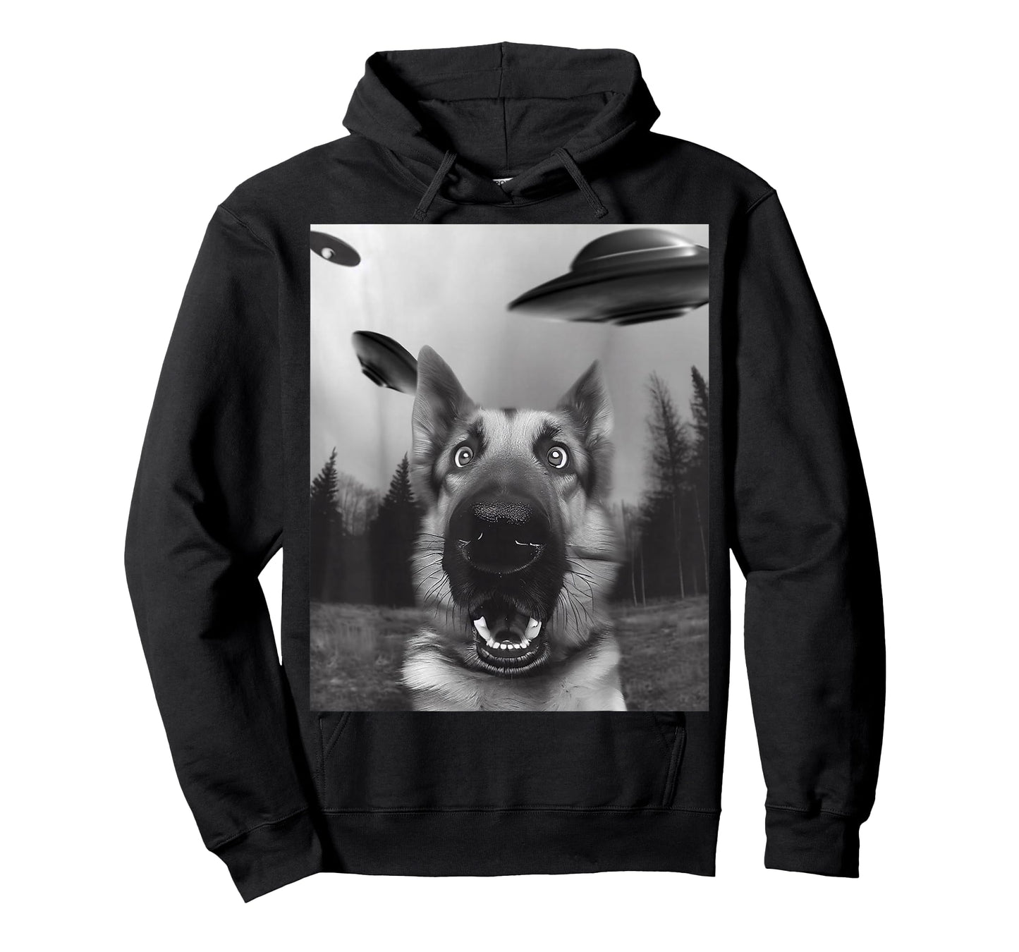 "Shep's Selfie" Funny German Shepherd Selfie with UFO T-Shirt