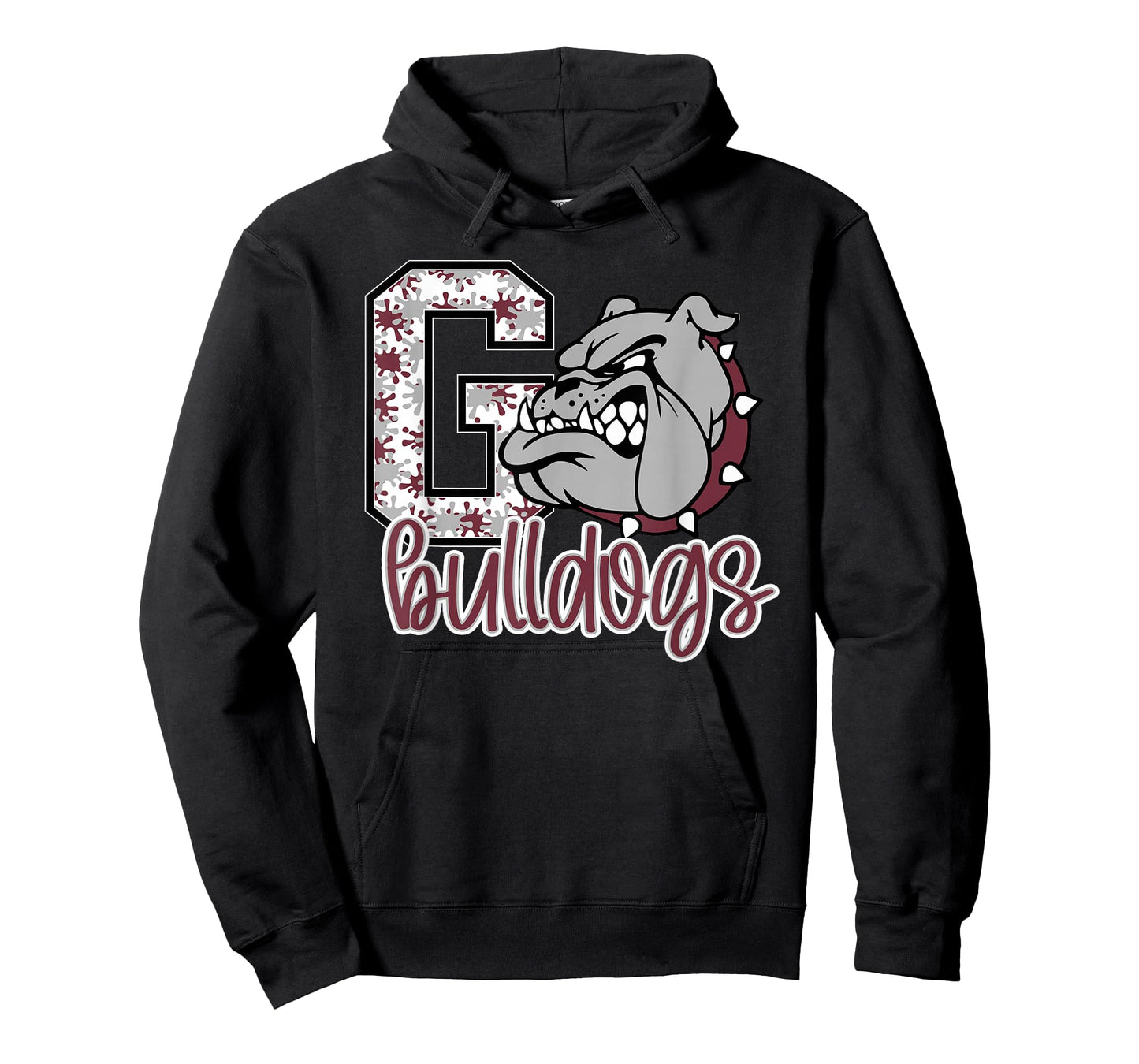 Go Bulldogs Maroon Bulldog Pride School Spirit Mascot T-Shirt