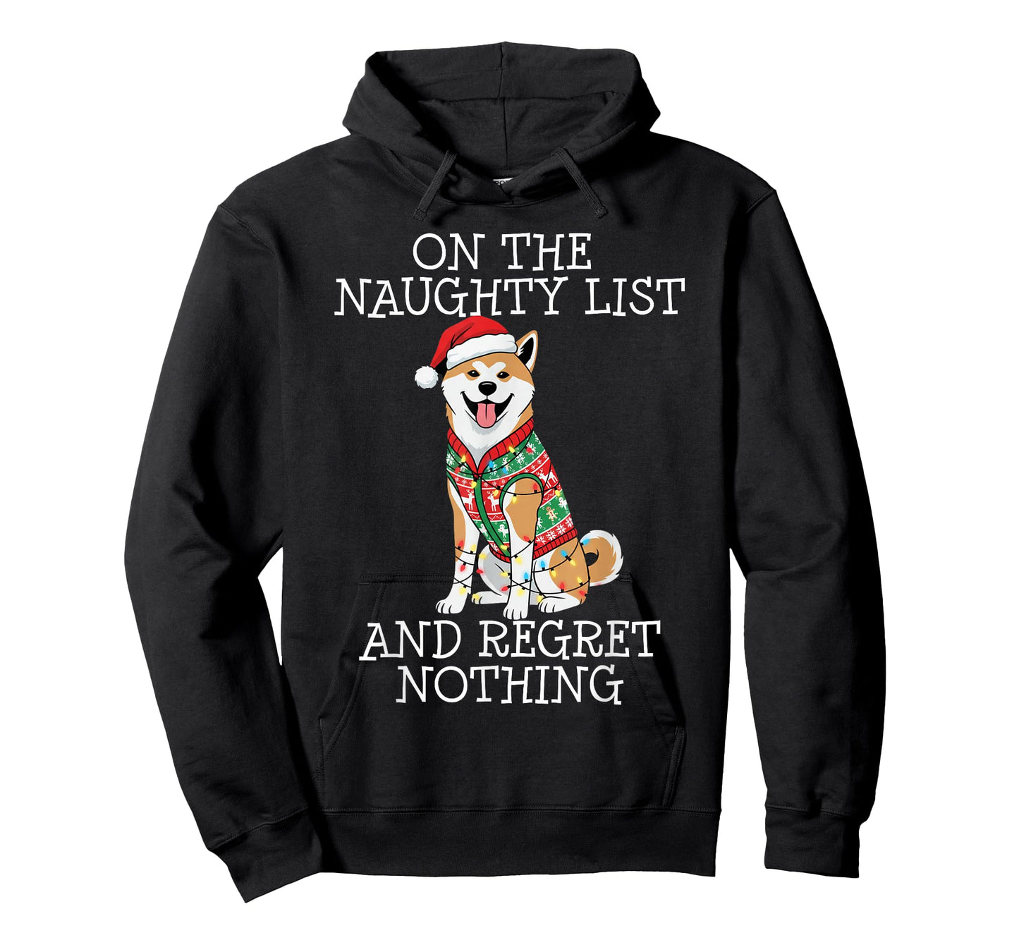Funny Christmas Akita Naughty List T-Shirt