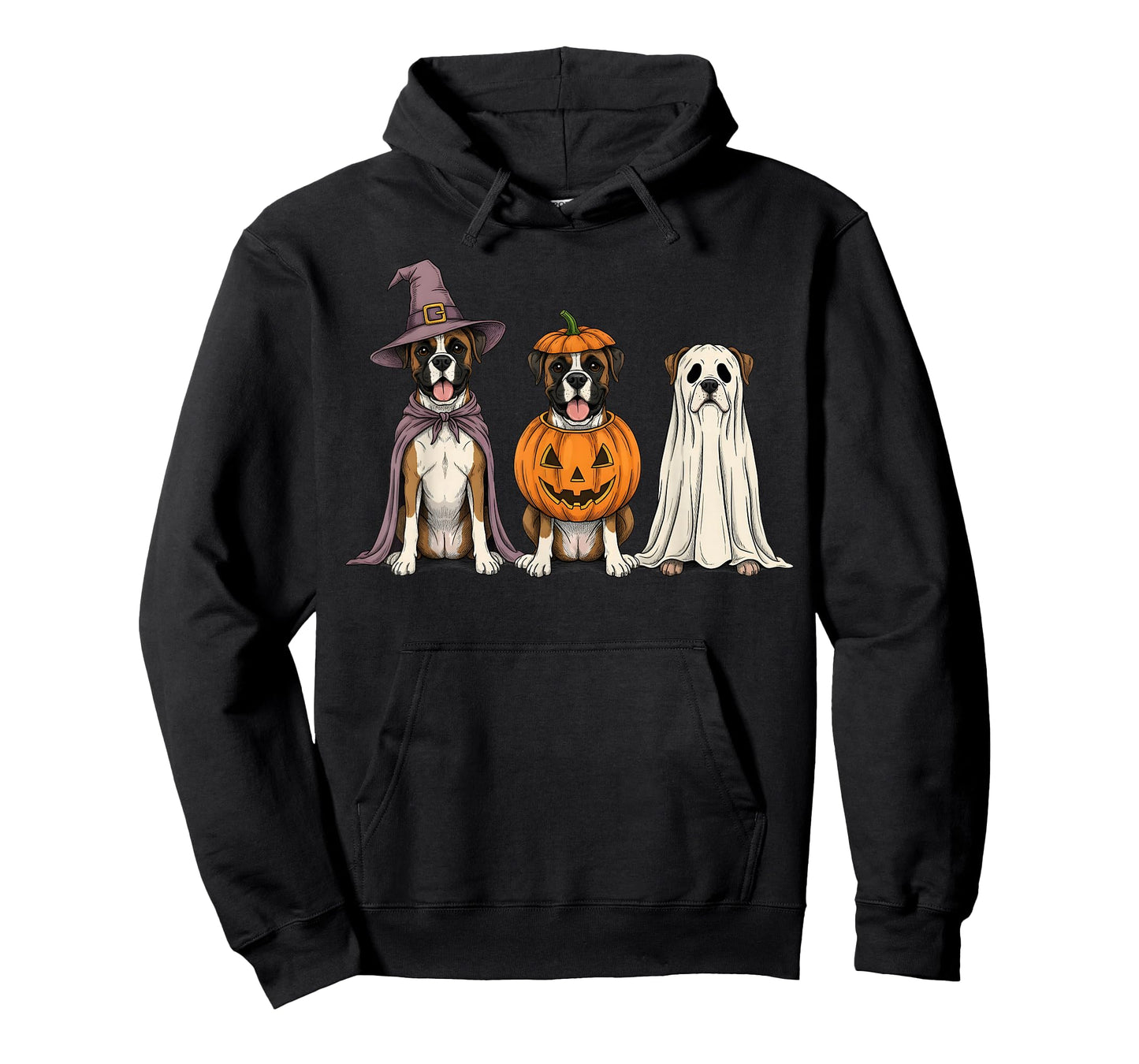 Spooky Ghost Boxer Dog Lover Pumpkin Halloween T-Shirt