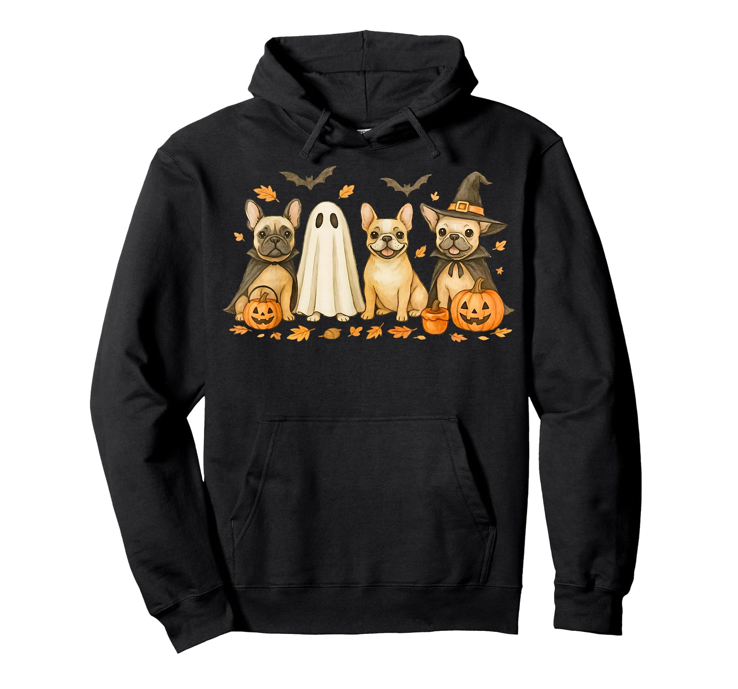 French Bulldog Ghost Witch Pumpkins Halloween Dog Costume T-Shirt