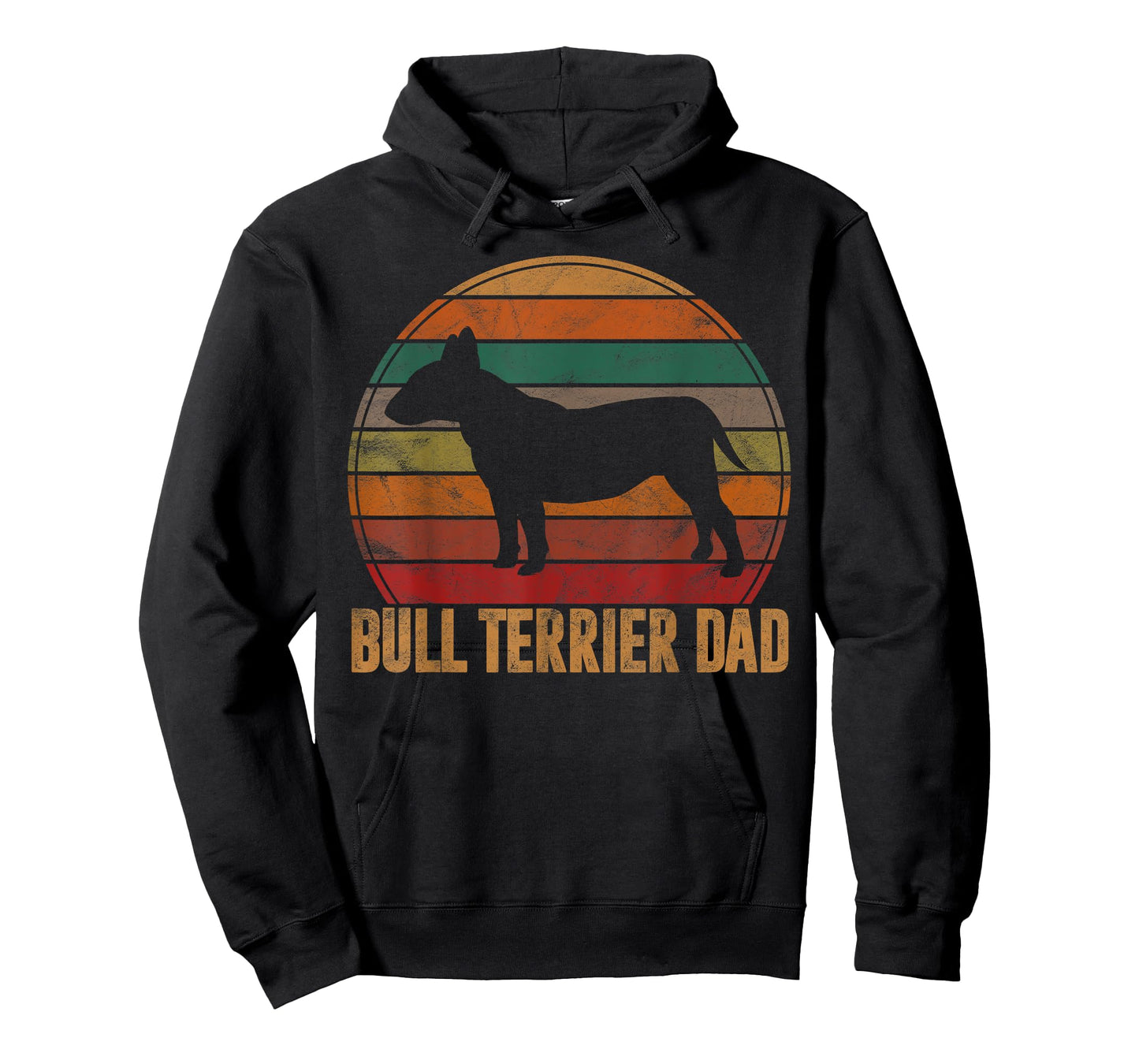 Retro Bull Terrier Dad Bully Daddy Dog Owner Pet Father T-Shirt