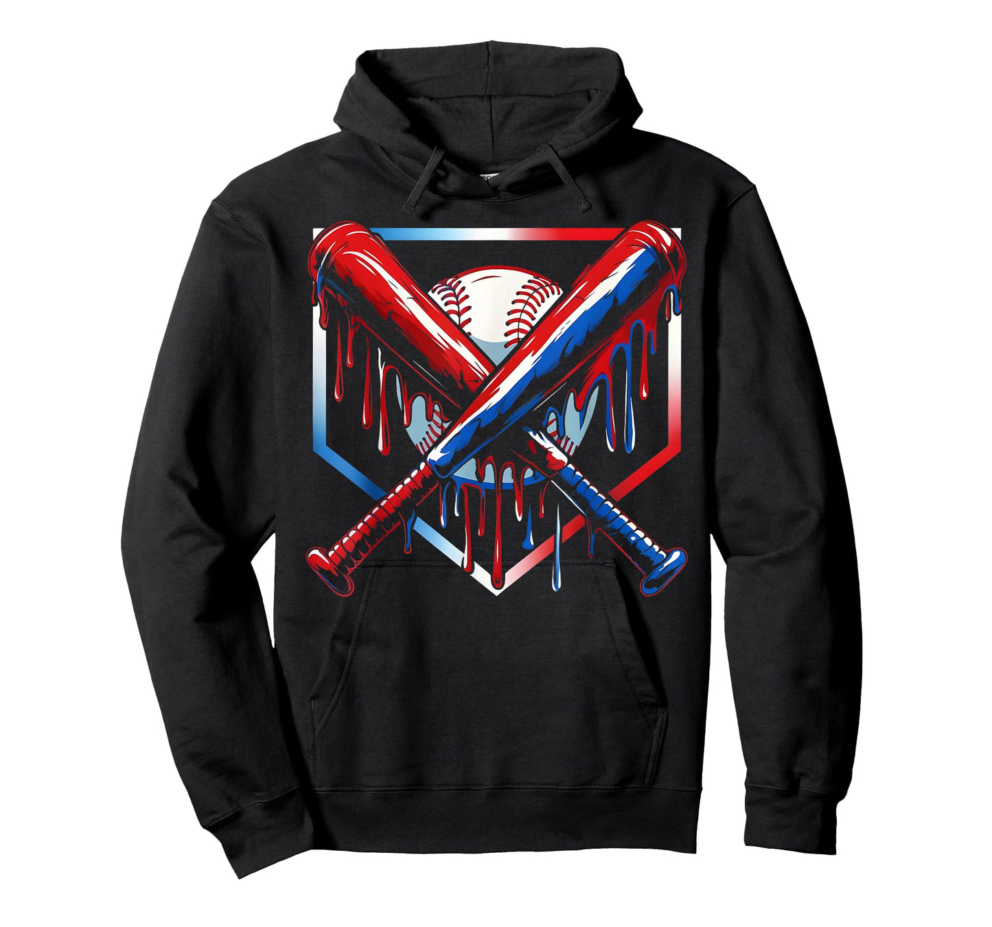 Baseball Ice Cream Drip Youth 4th Of July Red White And Blue T-Shirt