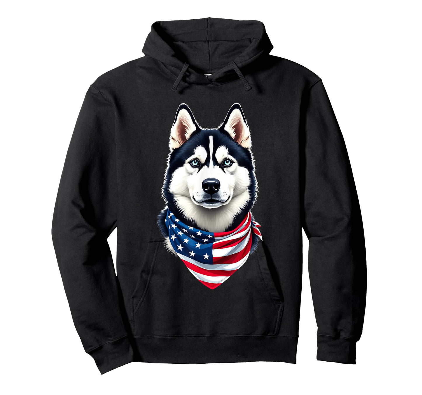 Siberian Husky Dog American Flag 4th Of July Husky Lover T-Shirt