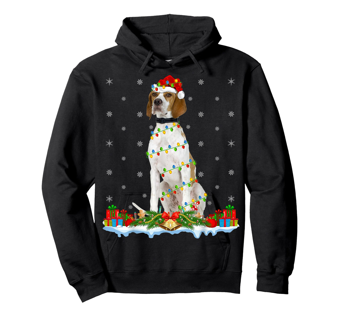 English Pointer Dog Xmas Lighting English Pointer Christmas T-Shirt for Men Women Kids