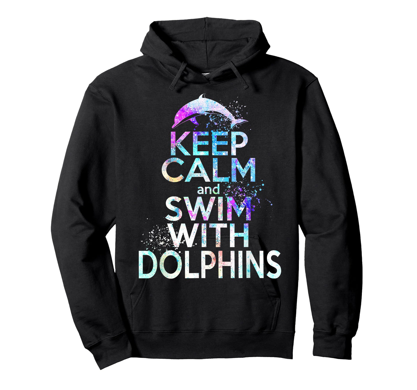 KEEP CALM & SWIM WITH DOLPHINS Funny Dolphin Lover Graphic T-Shirt